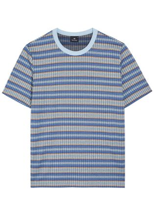 Paul Smith Striped Cotton-blend T-shirt - Light Blue - Xxl