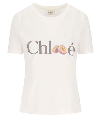 Chlo&eacute; Baumwoll-T-Shirt mit Logo-Print