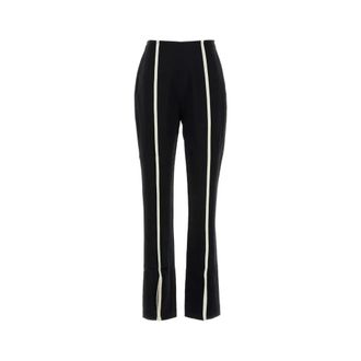Nanushka Wide Trousers, female, Black, M, Black Satin Straight Leg Trousers