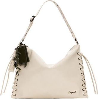 Desigual Medium Faux Leather Shoulder Bag in Off White at Nordstrom