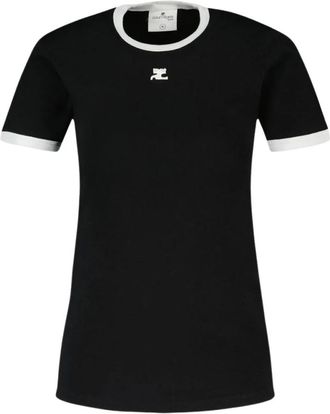 Courr&egrave;ges Mujer, Camisetas, Negro, Talla: M