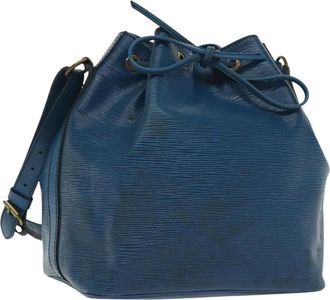 Louis Vuitton Petit Noe Handbag Epi Leather Blue Leather Bag (Pre-Owned)