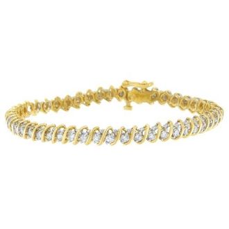 House of Brilliance 18K Yellow Gold Round Cut Diamond Spiral Link Bracelet at Nordstrom