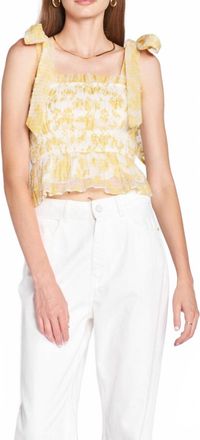 En Saison Audrey Smocked Top In Yellow