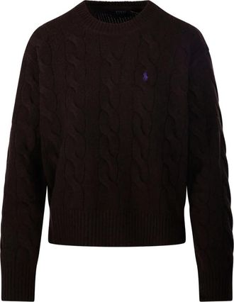 Ralph Lauren Cable-knit Embroidered-logo Sweater