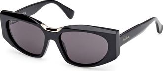 Max Mara MM0144 01A Womens Sunglasses Black Size 56