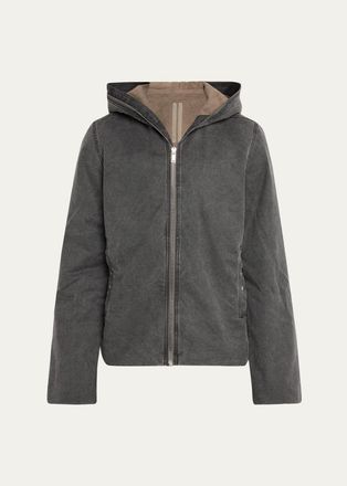 DRKSHDW RICK OWENS Mens Washed Cotton Hooded Full-Zip Jacket