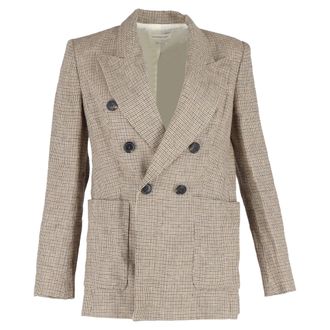 Isabel Marant Double-Breasted Blazer in Brown Wool
