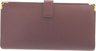 Cartier Bordeaux Leather Long Wallet (Bi-Fold) (Pre-Owned)