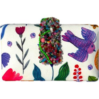 Simitri Garden Party Beaded Fringe Clutch at Nordstrom