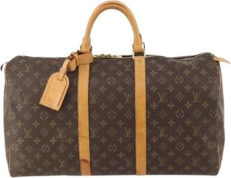 Louis Vuitton Pre-owned Keepall Bag - unisex - Vintage Weekendtas - Bruin - ONE Size - Leer - Vintage