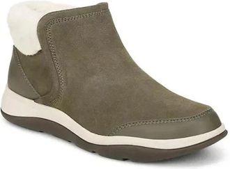 Vionic Norwood Olive I8380L1300 Womens Green Faux Fur Ankle Boots RHS8207