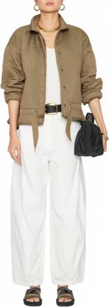Isabel Marant Selane Drawstring Waist Jacket In Khaki