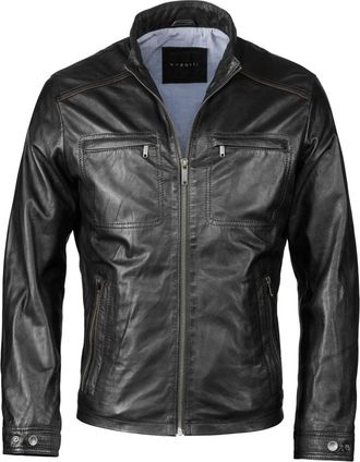 Bugatti Jassen, Heren, Zwart, 4Xl, Moderne leren jas Buriccardo