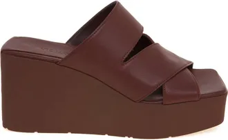 Vic Mati&eacute; Schoenen, Dames, Bruin, 39 EU, Leer, Travel Wedge Sandaal