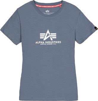 Alpha Industries T-Shirt ALPHA INDUSTRIES New Basic T-Shirt BL W, Damen, Gr. XS, blau (denim blau), Obermaterial: 100% Baumwolle, Shirts T-Shirt
