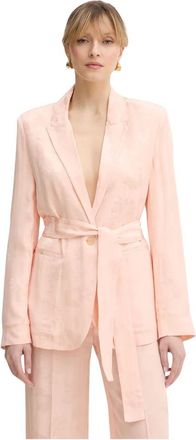 Forte_Forte Floral Jacquard Blazer - Dames - Blazers - Roze - L - Polyester - Jassen