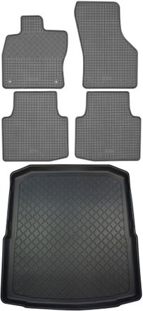 OEM Skoda Superb Iii 3v Sed&aacute;n (4 Puertas) Desde Mayo De 2015. Juego De Alfombrillas De Goma Para Coche + Alfombrilla Para Maletero