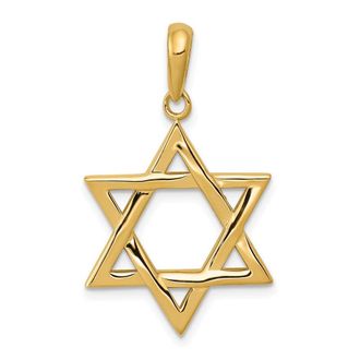 Diamond2Deal 14k Yellow Gold Star of David Pendant