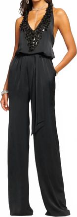 Ramy Brook Embellished Maya Plunging Jumpsuit In Black