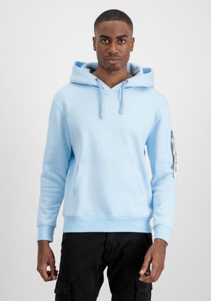 Alpha Industries Hoodie ALPHA INDUSTRIES Organics EMB Hoodie, Herren, Gr. XL, blau (organic sky blau), Obermaterial: 100% Baumwolle, regular fit, Sweatshirts Hoodie