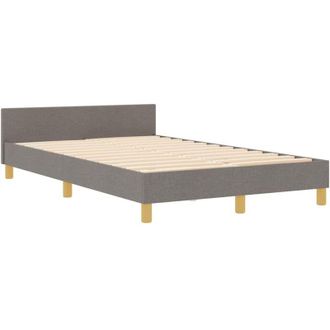 vidaXL Estructura De Cama Con Cabecera Taup&eacute; 120 X 190 Cm Tela Vidaxl