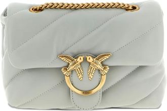 Pinko mini quilted love birds crossbody bag - Grigio