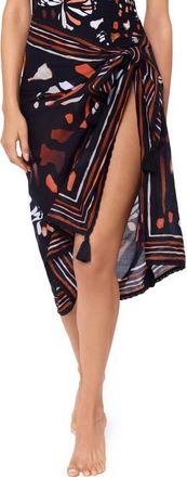 Magic Suit By Miraclesuit Chrysalis Pareo Cover-Up Skirt in Black/Multi at Nordstrom