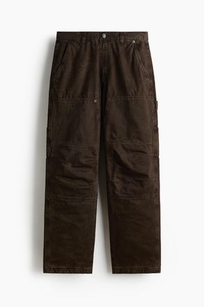 H&M Carpenterhose in Loose Fit - Dunkelbraun