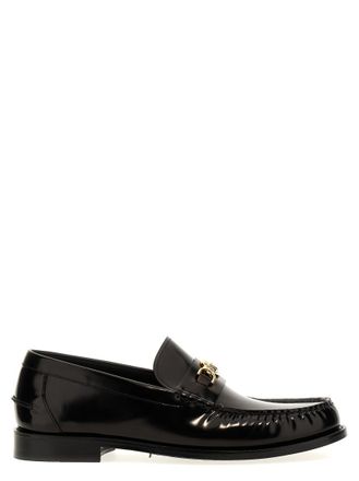 Versace Black Leather Loafers