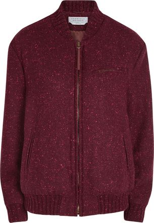 Gabriela Hearst Winslow Speckled Wool-blend Bomber Jacket - Bordeaux - 44 (UK12 / M)