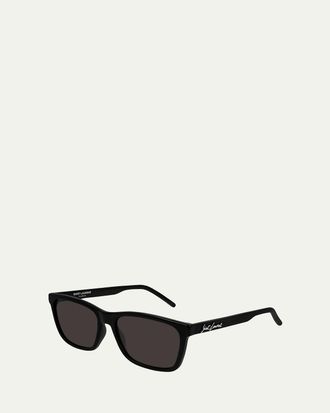 Saint Laurent Mens Square Solid Injection Sunglasses