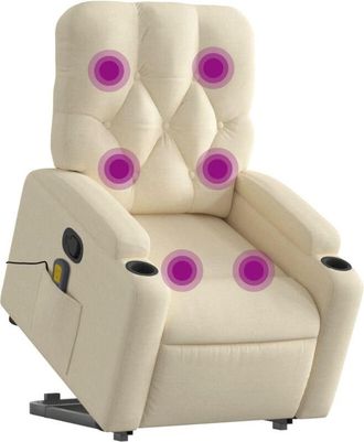 vidaXL Vidaxl - Silla De Masaje Reclinable De Pie De Tela Color Crema