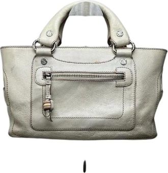 Celine Pre-owned Handbags, female, White, Size: ONE SIZE Pre-owned Vintage Leather Handbag