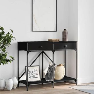 vidaXL Tavolino Consolle Nero 100x39x78,5 Cm In Legno Multistrato - Vidaxl
