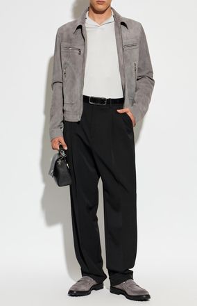 Dolce & Gabbana Silk Polo, Mens, Grey