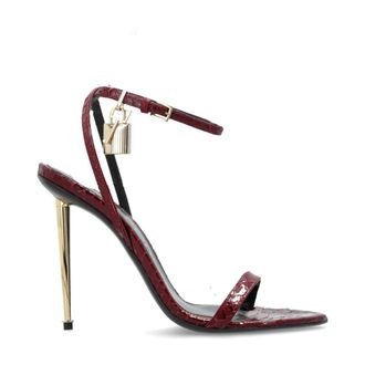 Tom Ford High Heel Sandals, female, Red, Size: 7 1/2 US Padlock Pointy Naked Sandal