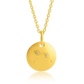 MAX + STONE Vermeil Sagittarius Zodiac Pendant Necklace with White Sapphire Accents