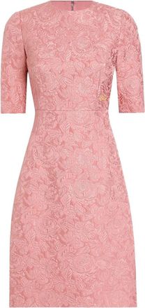 Dolce & Gabbana Pink Floral-jacquard Midi Dress