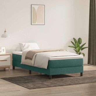 vidaXL Vidaxl - Letto a Molle senza Materasso Verde Scuro 80x220 cm Velluto