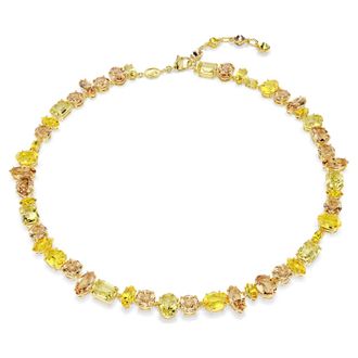 Swarovski Gema Mixed Cuts, Yellow, 18K Gold Finish Necklace