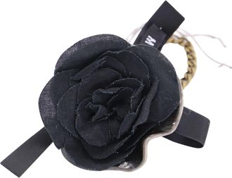 Marni Flower Pendant Charm in Black Silk