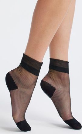 Casa Clara Love Remi Sheer Ankle Socks in Black at Nordstrom