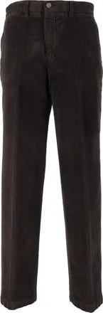 BRIGLIA 1949 Black Corduroy Straight-Leg Trousers