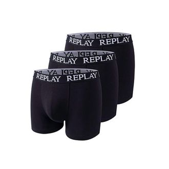 Replay Boxershorts met herenlogo (3-pack) (Zwart/Zwart)