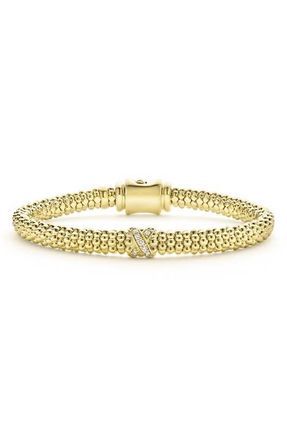 Lagos Embrace Pavé Diamond Bracelet in Gold Metallic at Nordstrom, Size 7