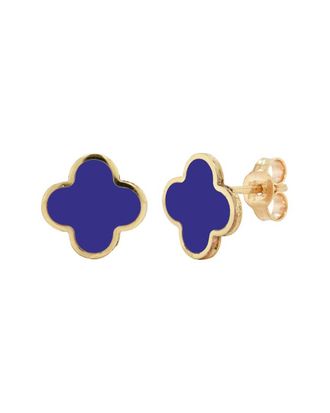 Italian Gold, Inc 14K Lapis Clover Studs