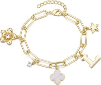 Adornia Initial Charm Bracelet in Gold-L at Nordstrom Rack