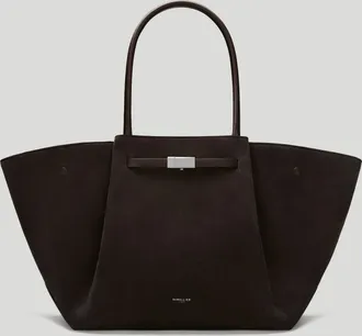 DeMellier The New York in Dark Chocolate Suede Leather Shoulder bag