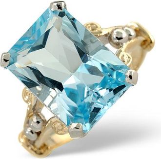 The Diamond Store Blue Topaz 9.35CT 9K Yellow Gold Ring